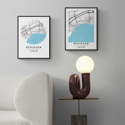 Benidorm Street Map Poster - 98typesEurope Maps