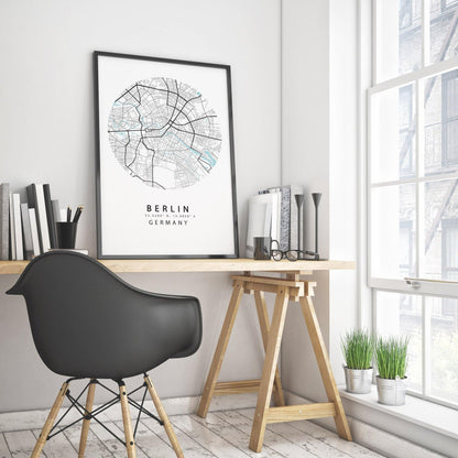 BERLIN Germany Map Poster - 98typesEurope Maps