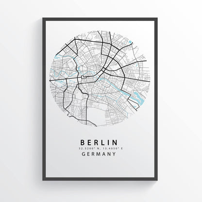 BERLIN Germany Map Poster - 98typesEurope Maps