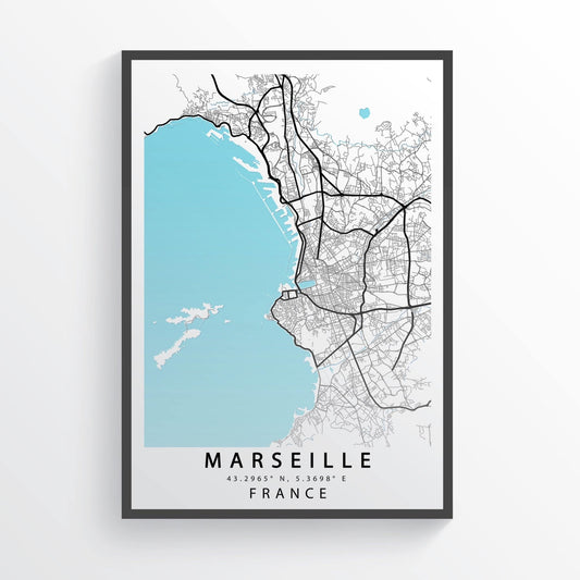 MARSEILLE Map Poster - 98typesEurope Maps