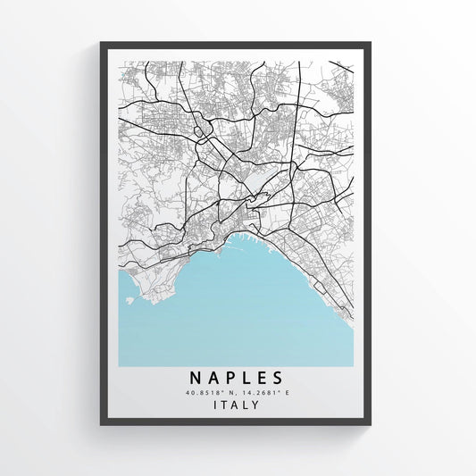 NAPLES Area Italy Map Print - 98typesEurope Maps