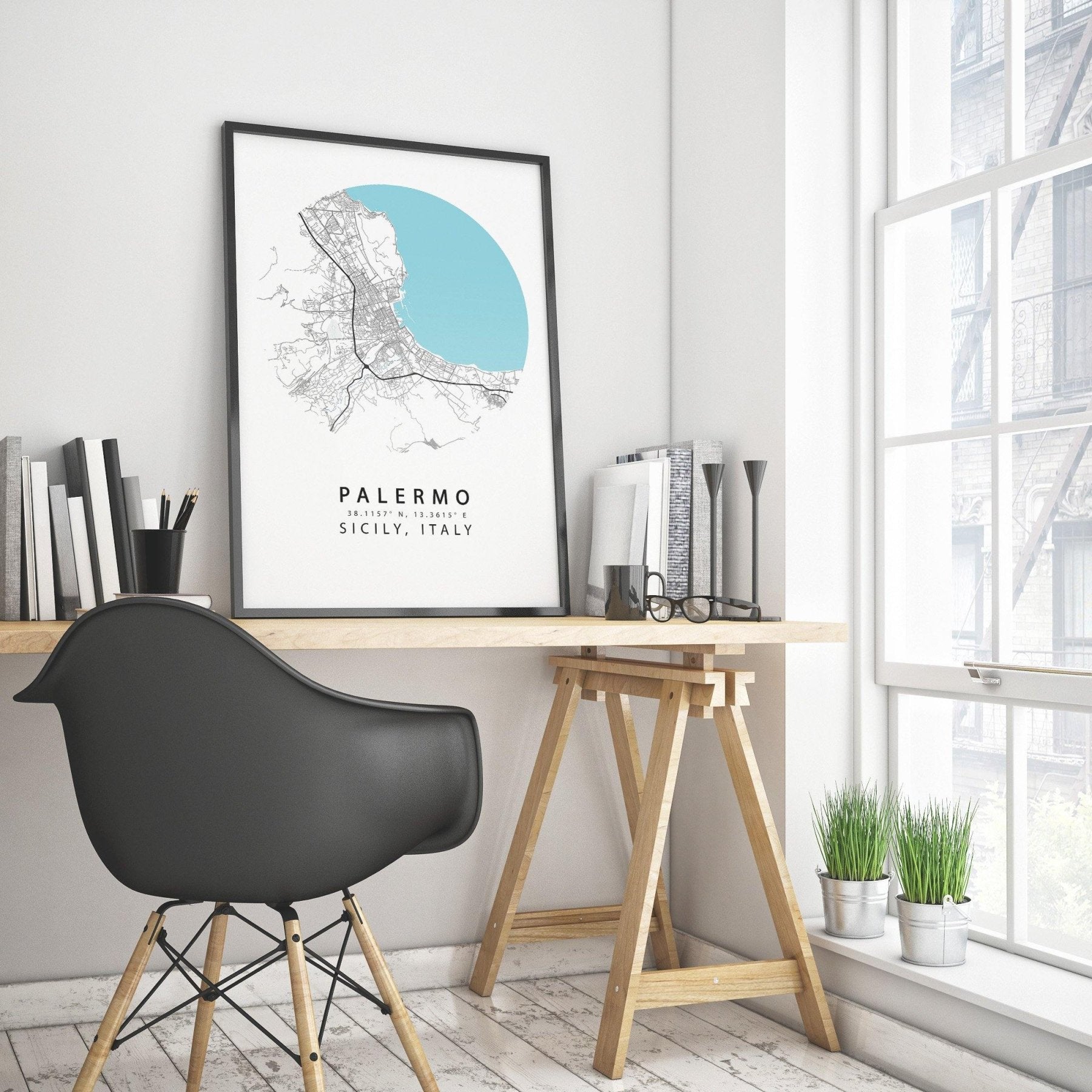 PALERMO Italy Map Print - 98typesEurope Maps