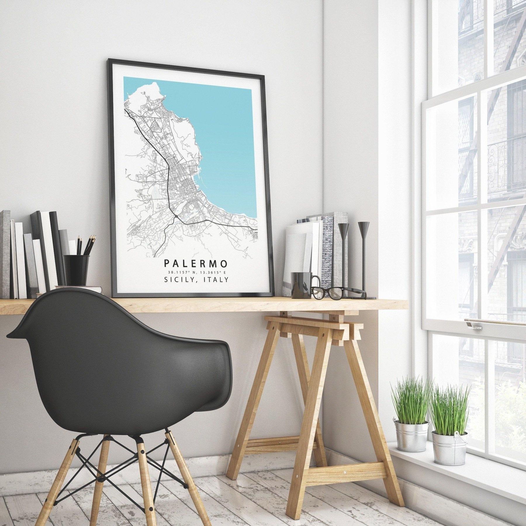 PALERMO Italy Map Print - 98typesEurope Maps
