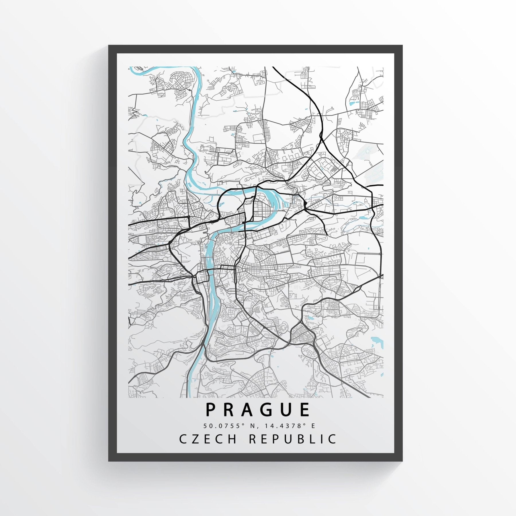 PRAGUE Czech Republic Map Print - 98typesEurope Maps