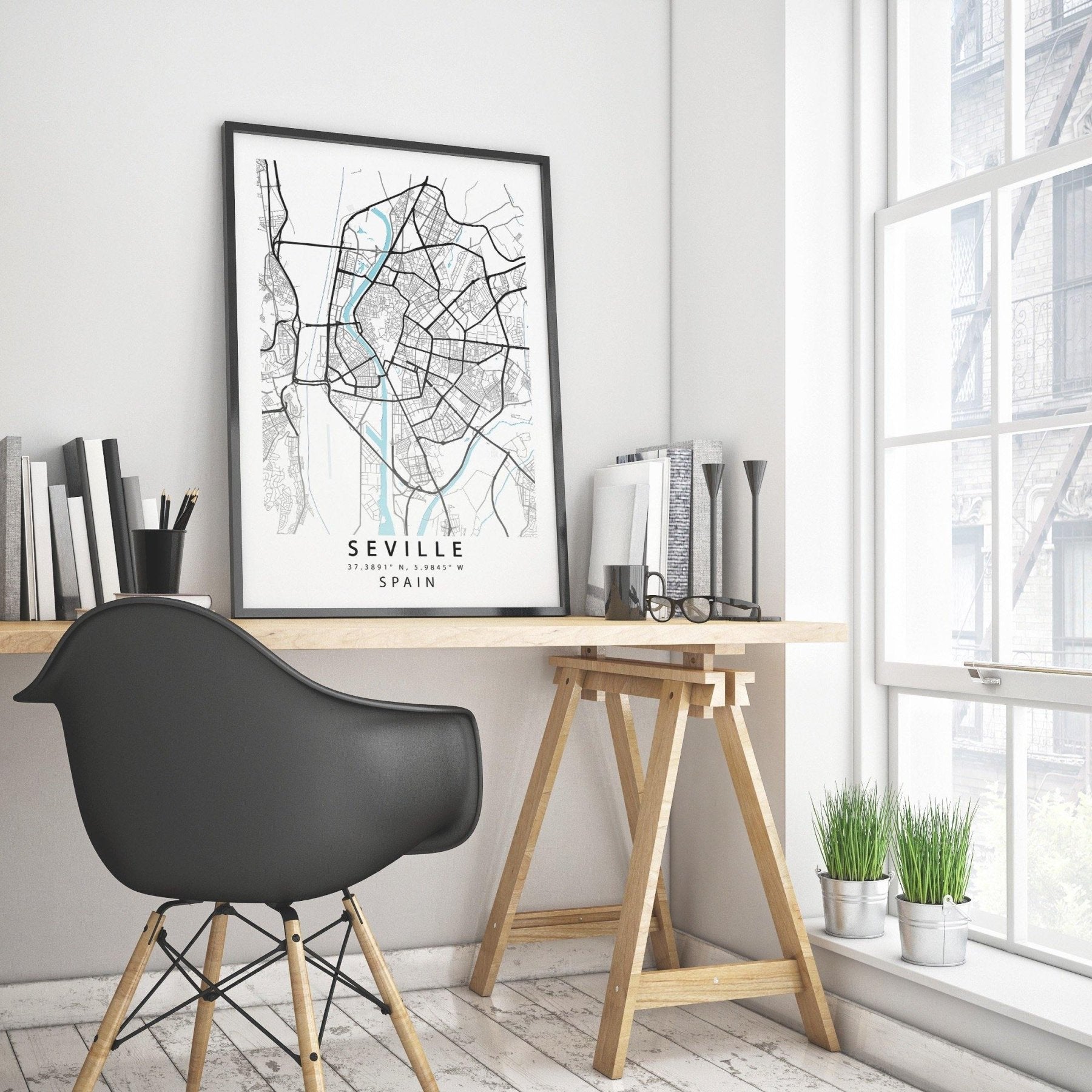 SEVILLE StreetMap Print - 98typesEurope Maps