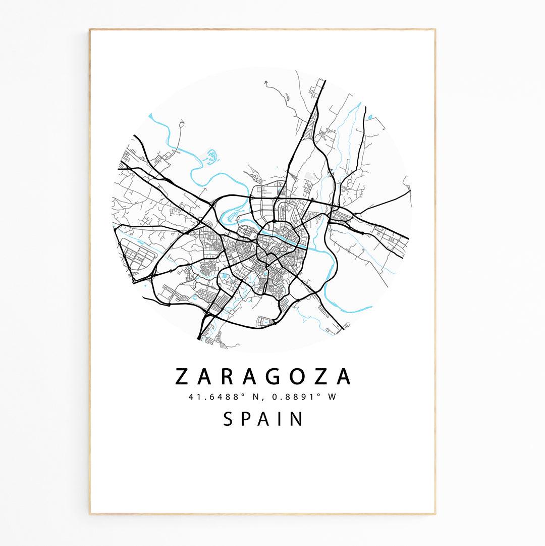 Zaragoza Streetmap poster - 98typesEurope Maps