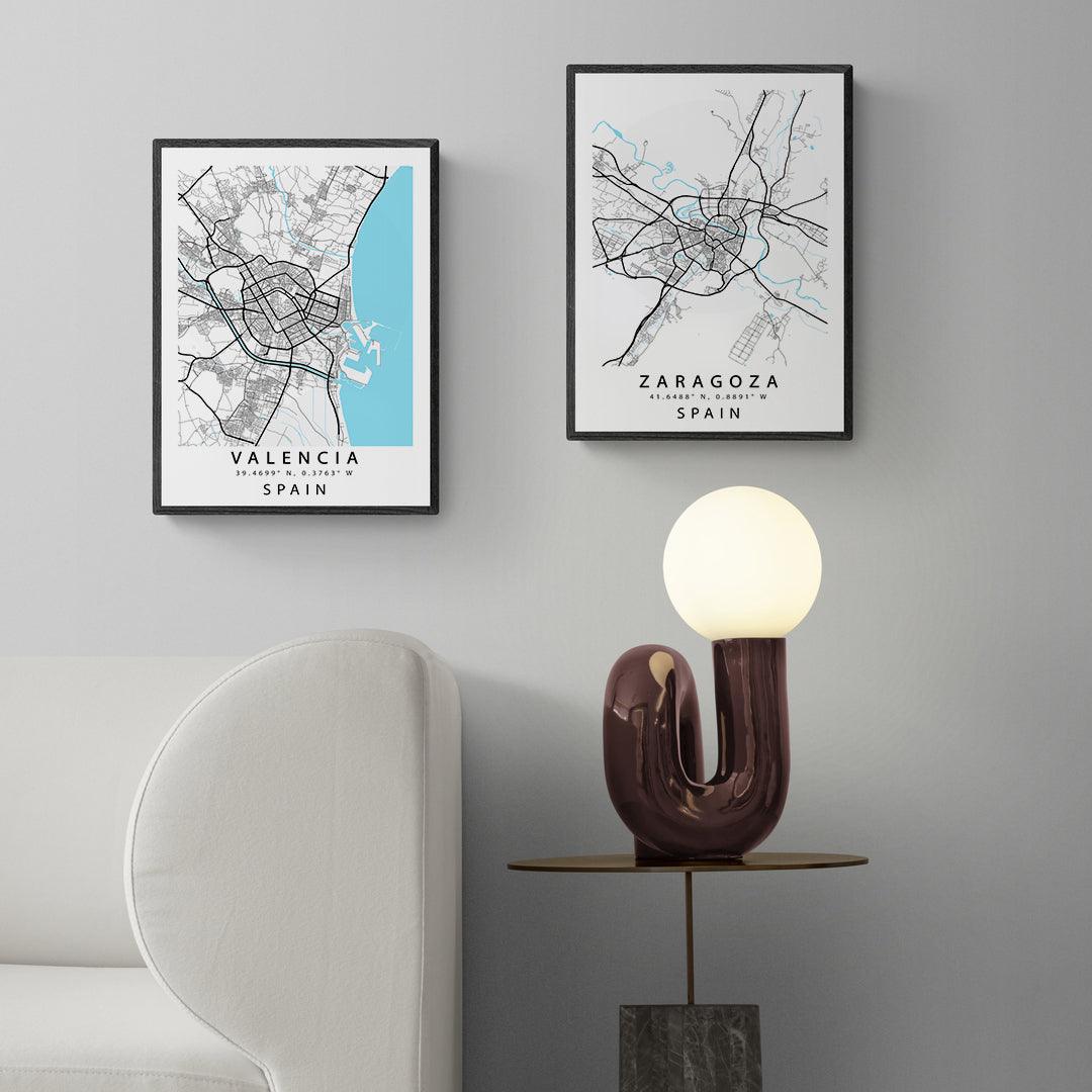 Zaragoza Streetmap poster - 98typesEurope Maps