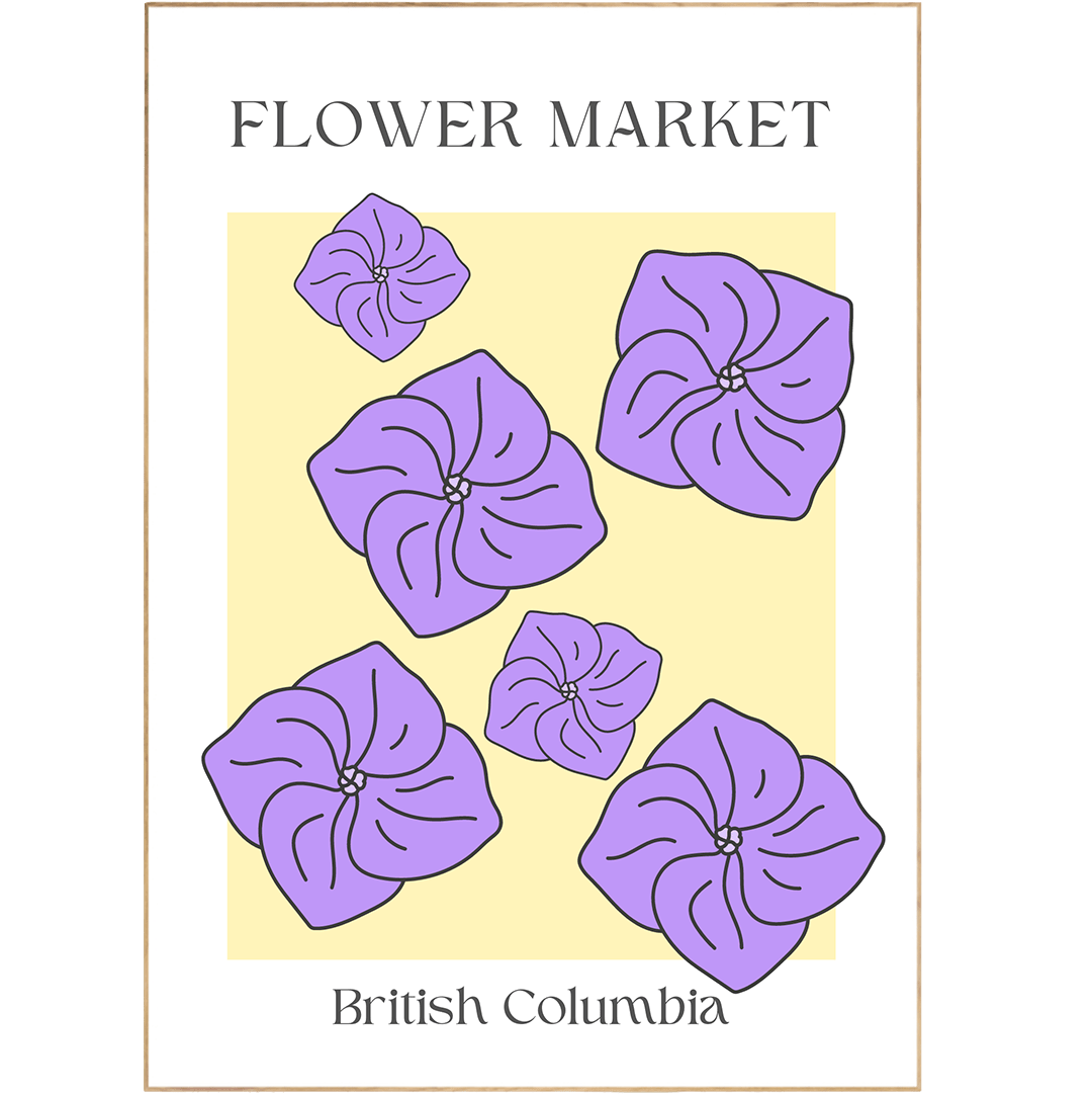 British Columbia Flowers Market Print - 98typesFlowers Market