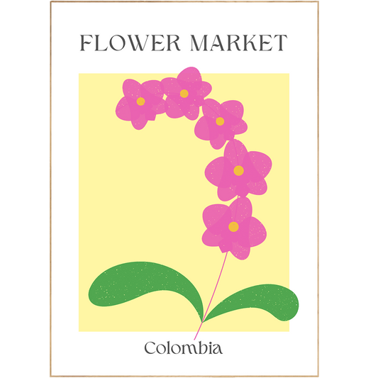 Colombia Flowers Market Print - 98typesFlowers Market