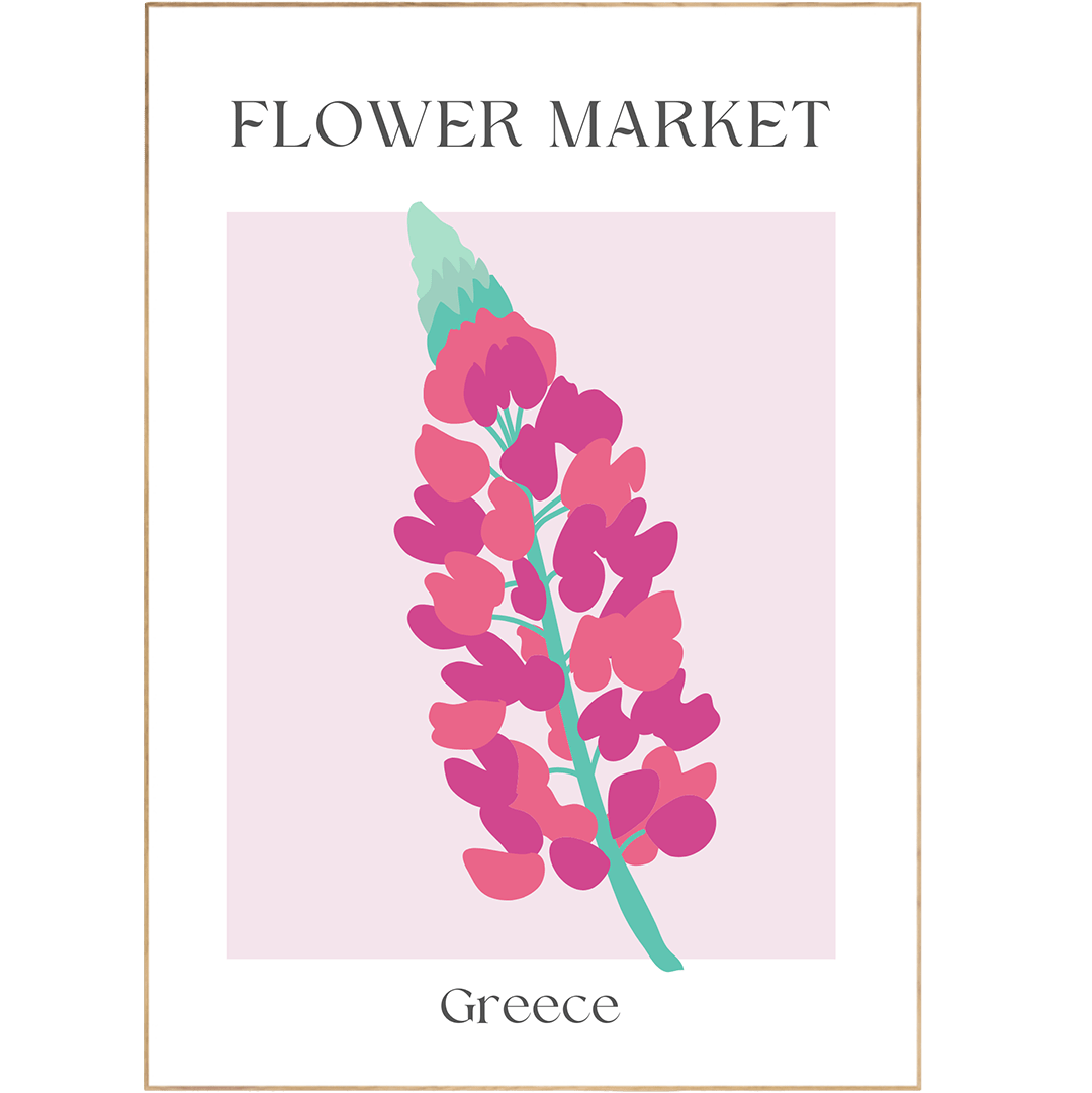 Greece Flowers Market Print - 98typesFlowers Market
