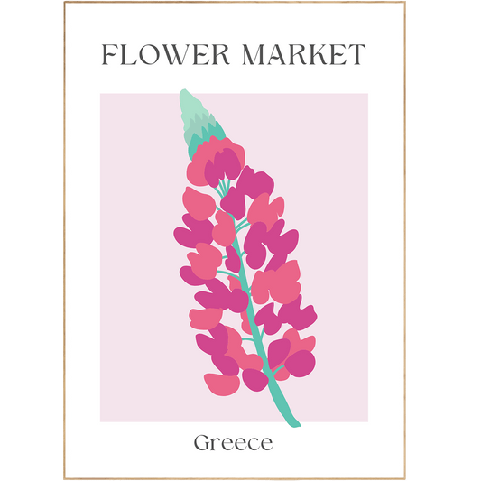Greece Flowers Market Print - 98typesFlowers Market