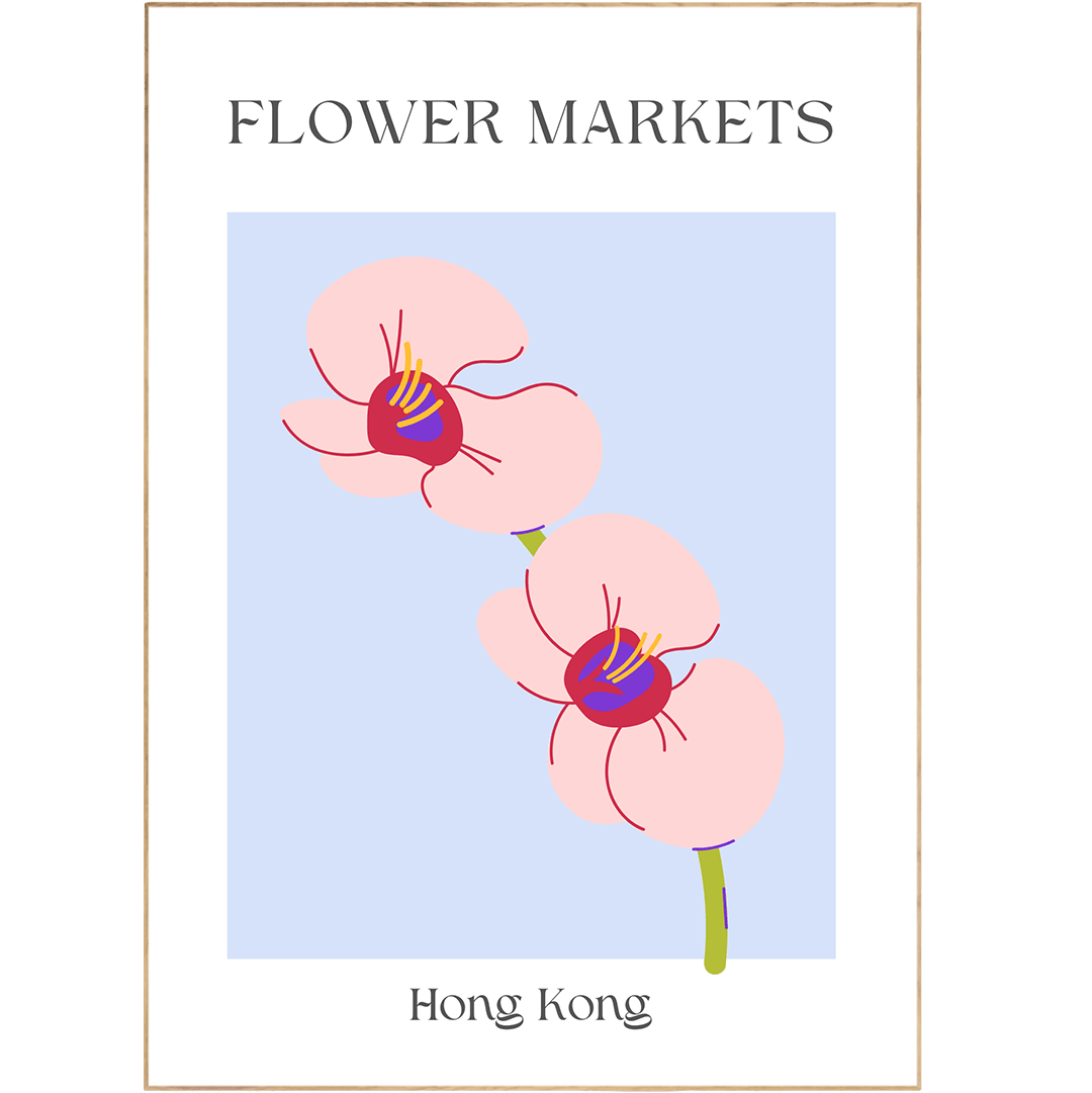 Hong Kong Flowers Market Print - 98typesFlowers Market