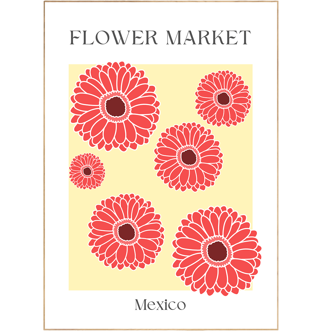 Mexico Flowers Market Print - 98typesFlowers Market