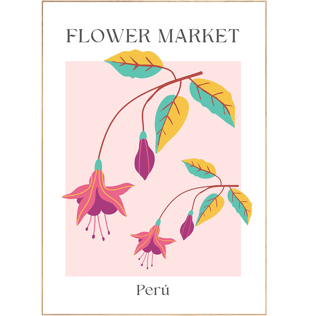 Peru Flowers Market Print - 98typesFlowers Market