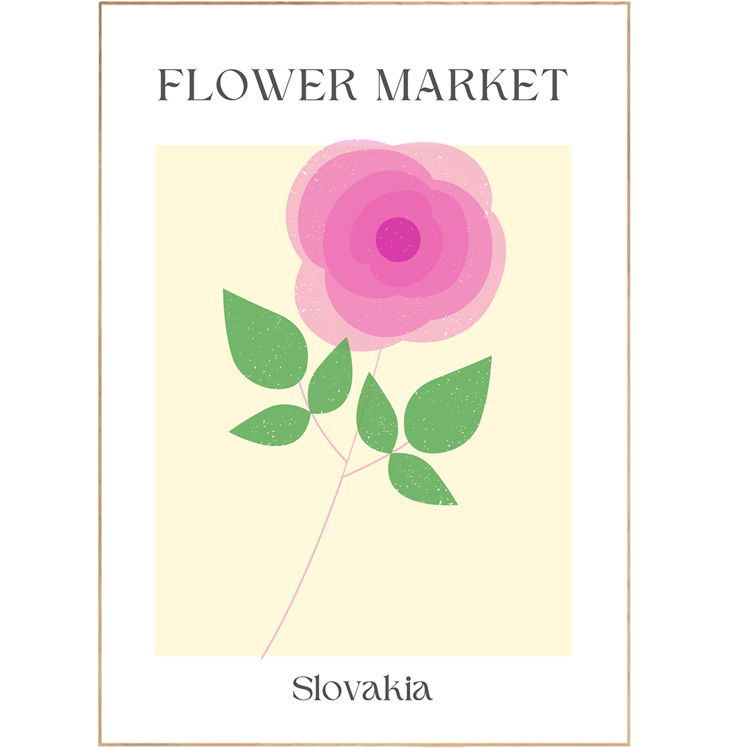 Slovakia Flowers Market Print - 98typesFlowers Market