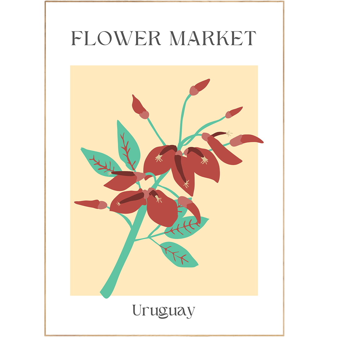 Uruguay Flowers Market Print - 98typesFlowers Market