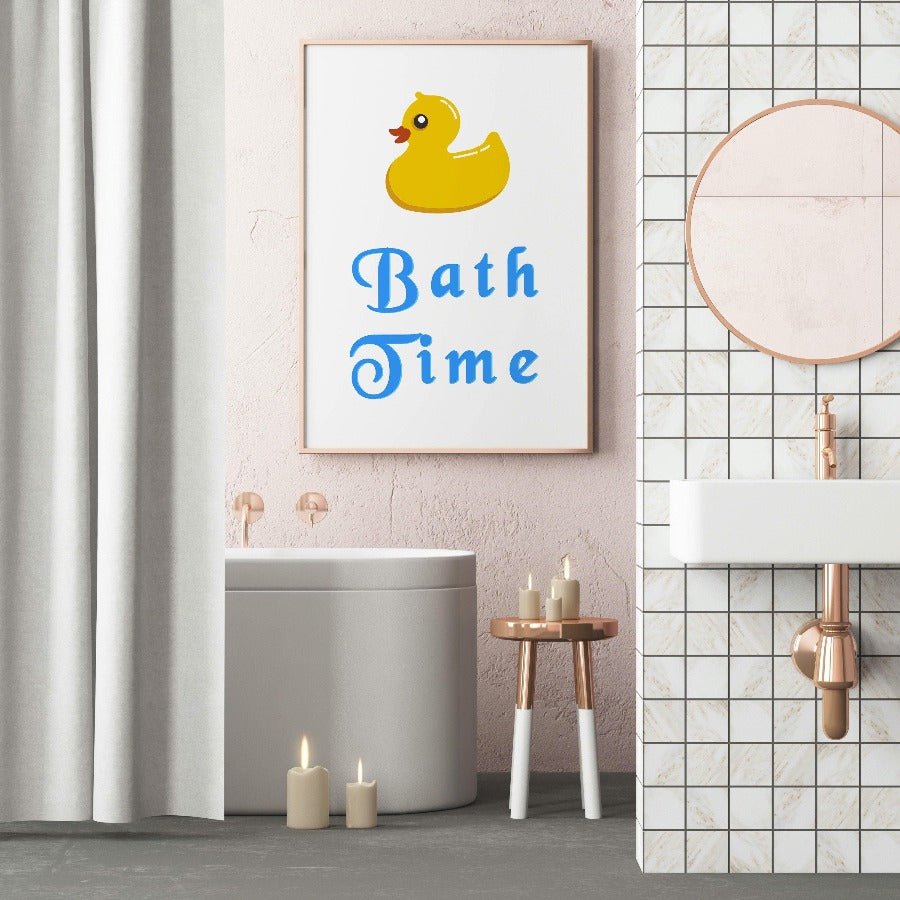 BATH TIME Bathroom Print - 98typesFUNNY QUOTES