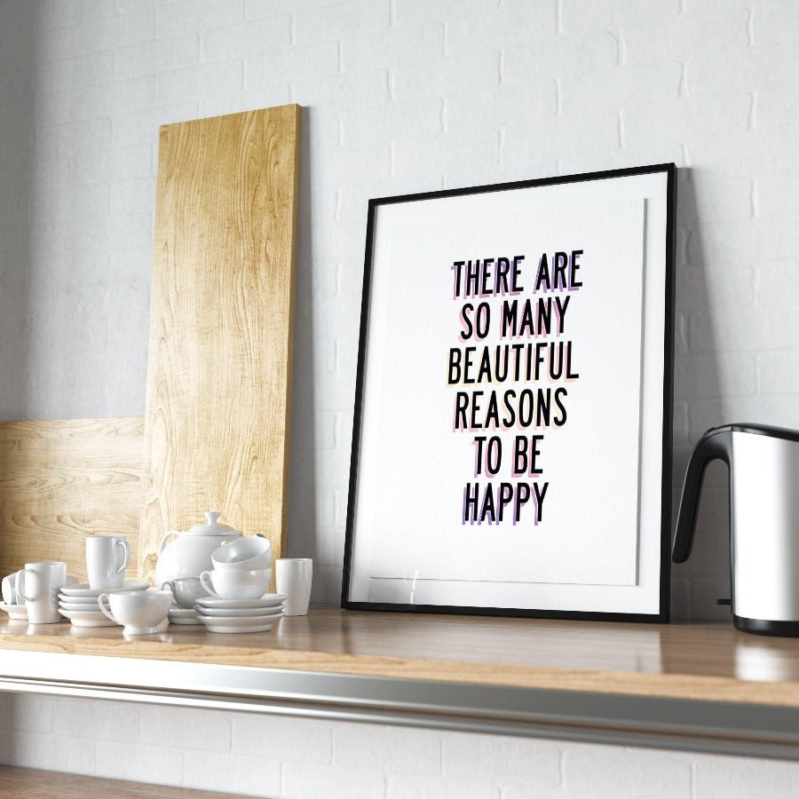 Be Happy Poster Wall Art - 98typesFUNNY QUOTES