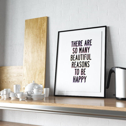 Be Happy Poster Wall Art - 98typesFUNNY QUOTES