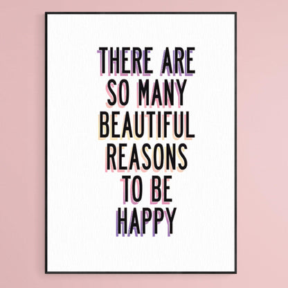 Be Happy Poster Wall Art - 98typesFUNNY QUOTES