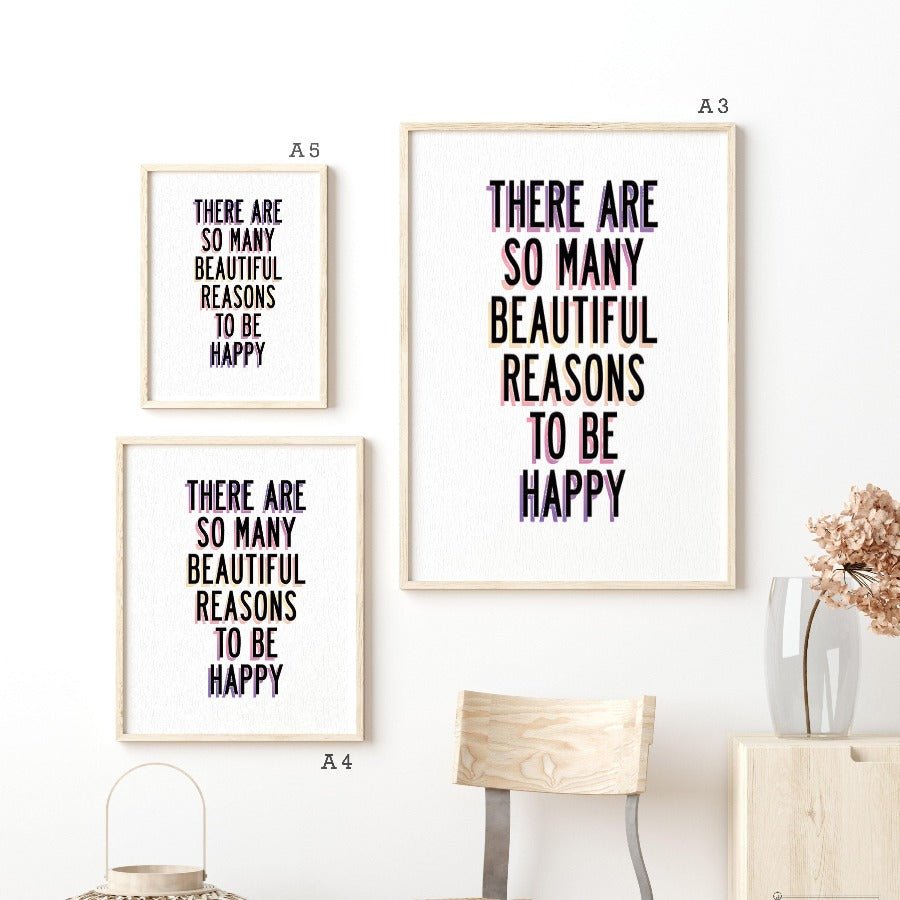 Be Happy Poster Wall Art - 98typesFUNNY QUOTES