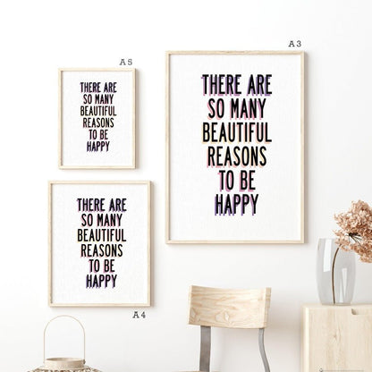 Be Happy Poster Wall Art - 98typesFUNNY QUOTES