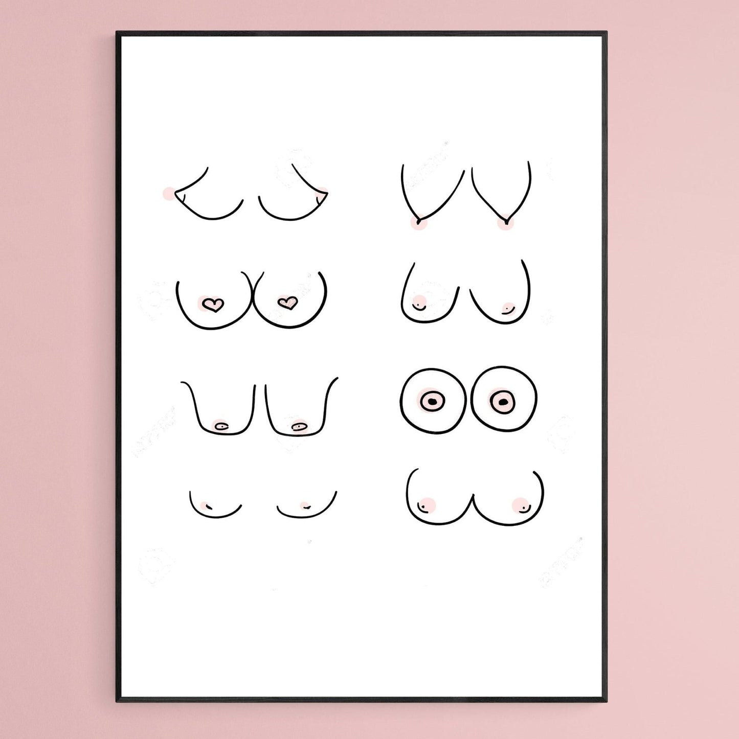 Boobs Art Print - 98typesFUNNY QUOTES