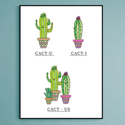 Cactus Couple Poster - 98typesFUNNY QUOTES