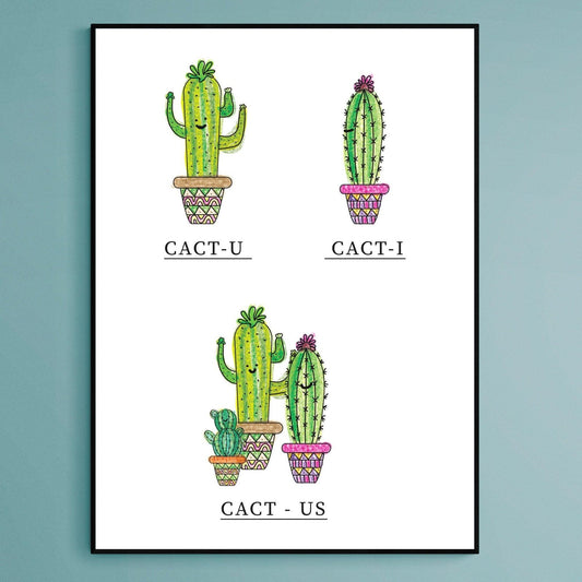 Cactus Couple Poster - 98typesFUNNY QUOTES