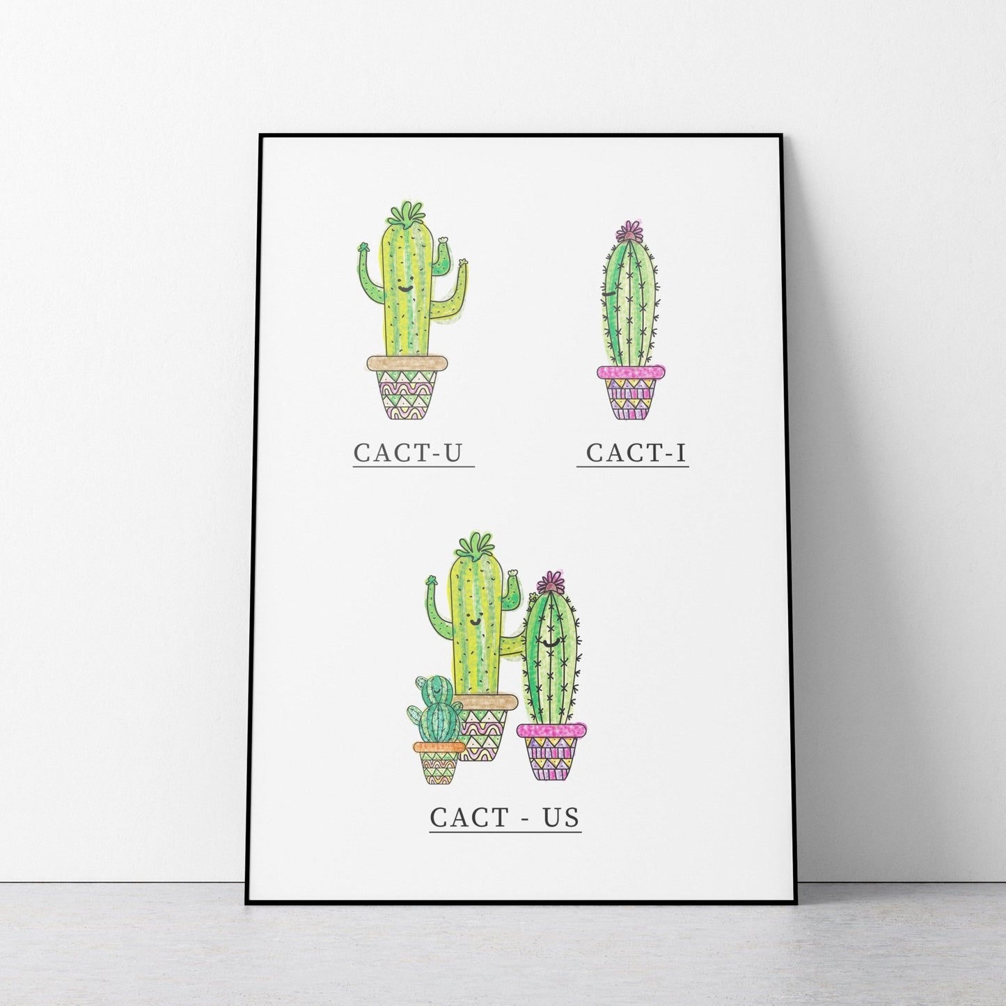 Cactus Couple Poster - 98typesFUNNY QUOTES