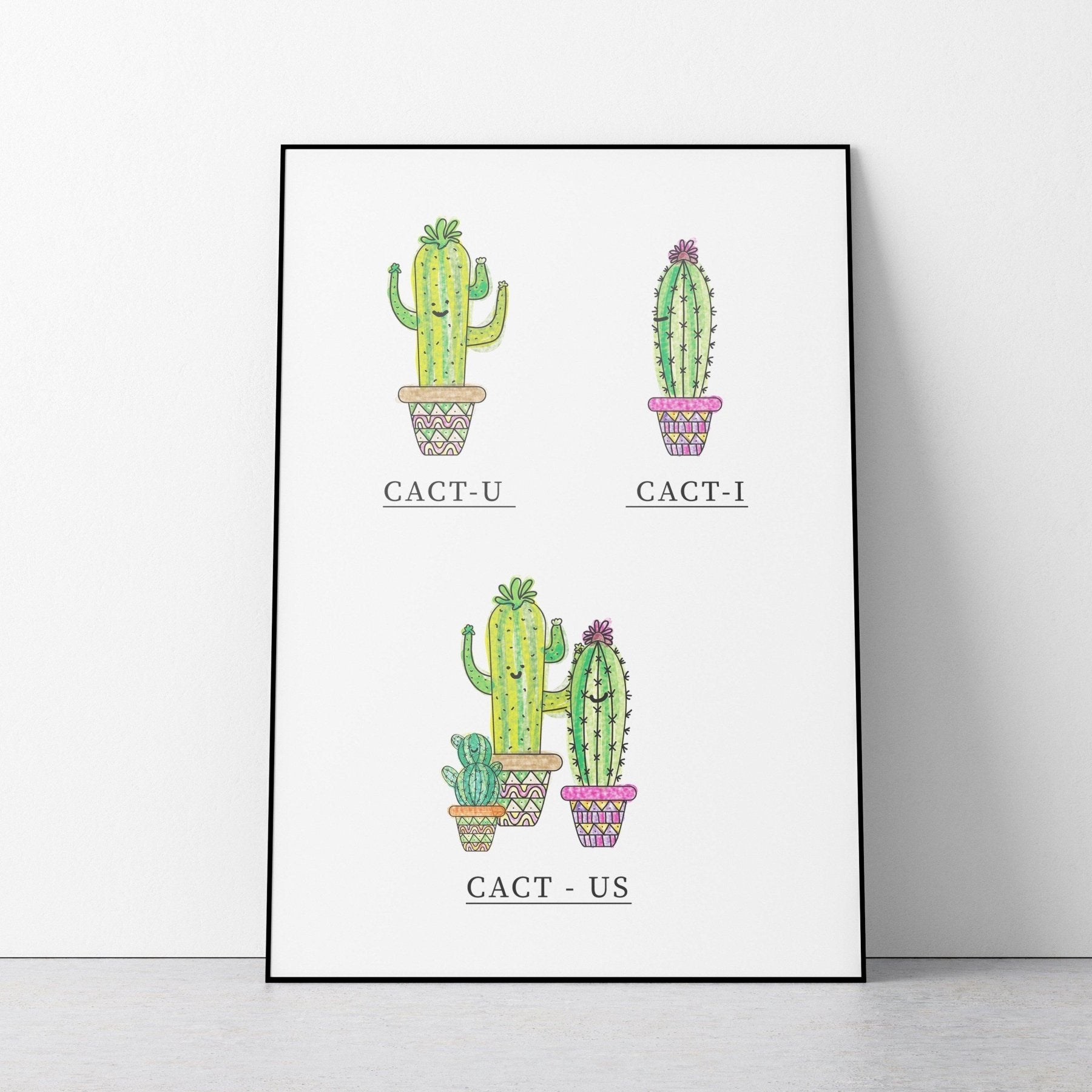 Cactus Couple Poster - 98typesFUNNY QUOTES