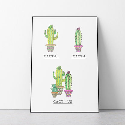 Cactus Couple Poster - 98typesFUNNY QUOTES