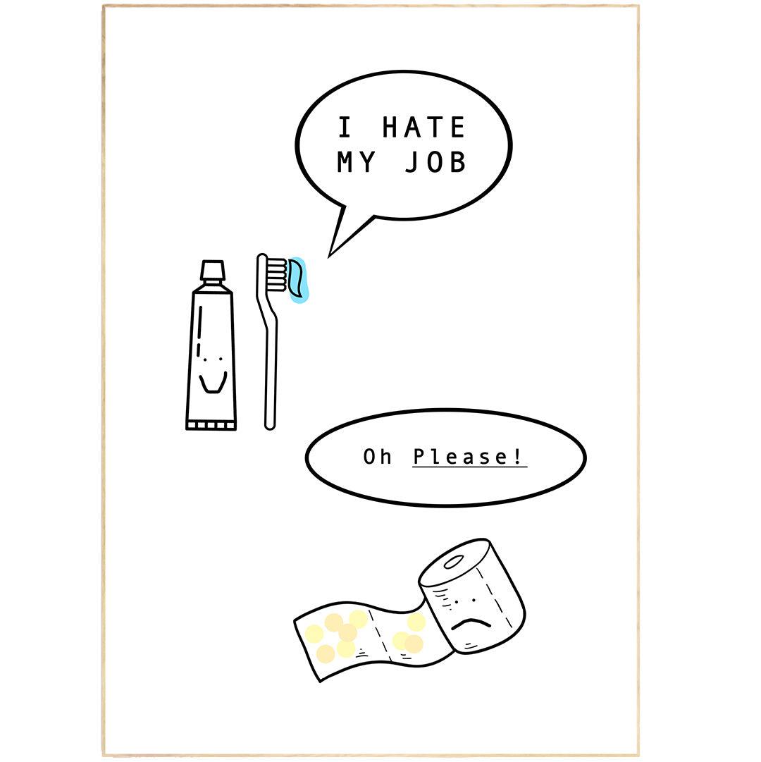 Funny Bathroom Art Poster - 98typesFUNNY QUOTES