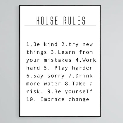 House Rules Print - 98typesFUNNY QUOTES