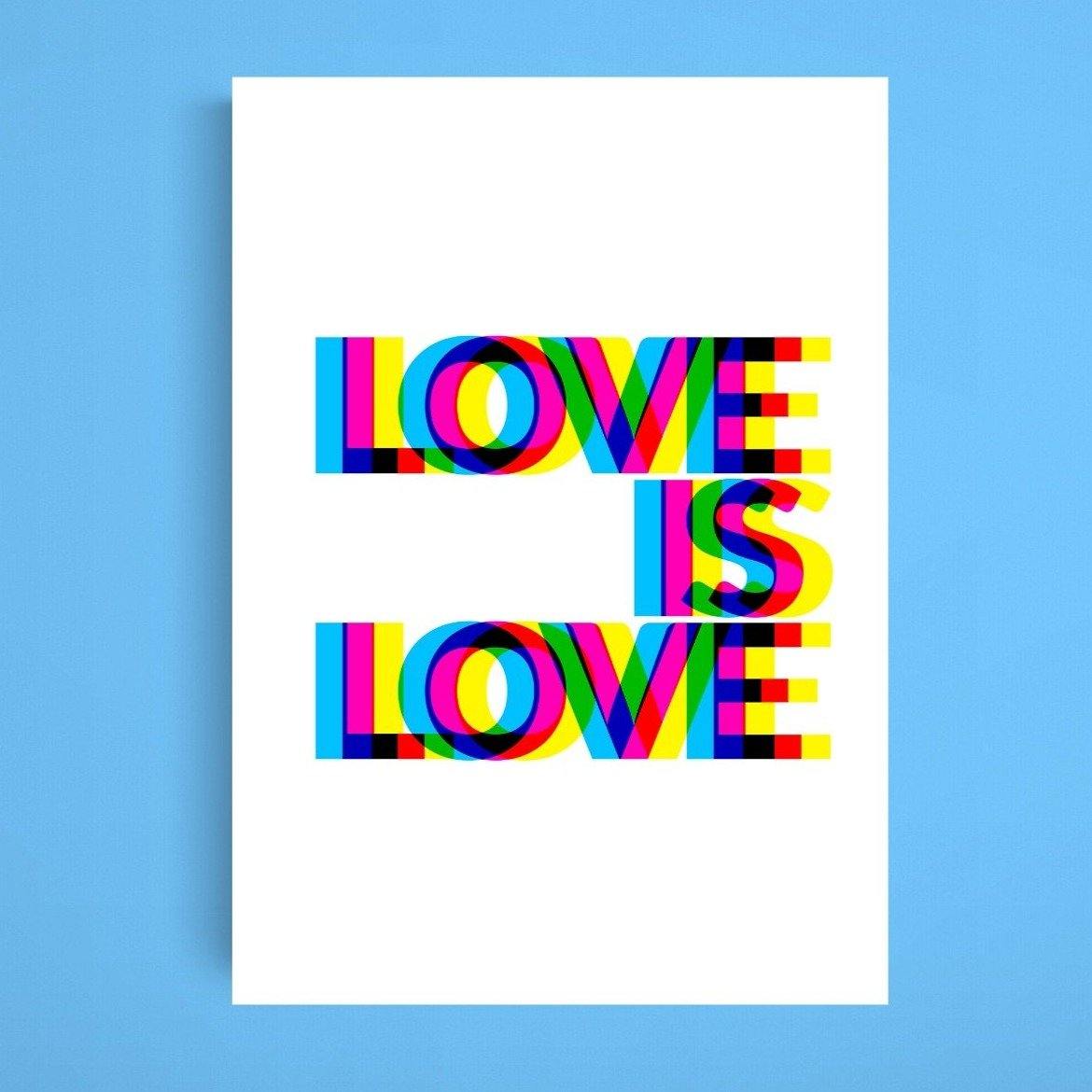 LOVE is LOVE Gay Pride Print - 98typesFUNNY QUOTES