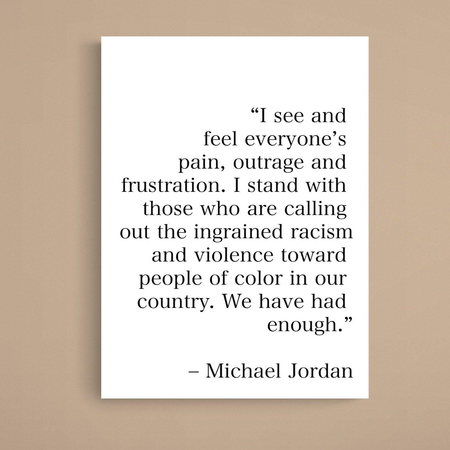Michael Jordan Quote Black Lives Matter Print - 98typesFUNNY QUOTES