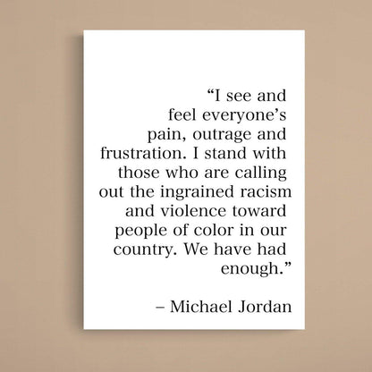 Michael Jordan Quote Black Lives Matter Print - 98typesFUNNY QUOTES