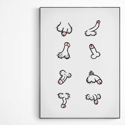 Penis Collection Poster - 98typesFUNNY QUOTES