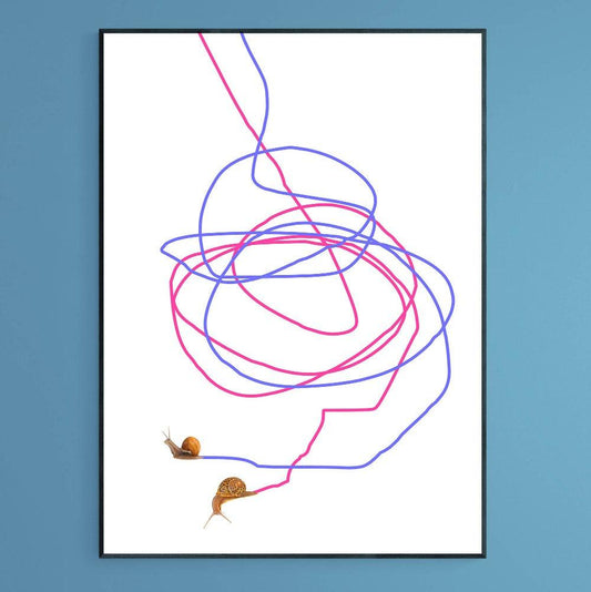 Snail Race Couple Poster - 98typesFUNNY QUOTES