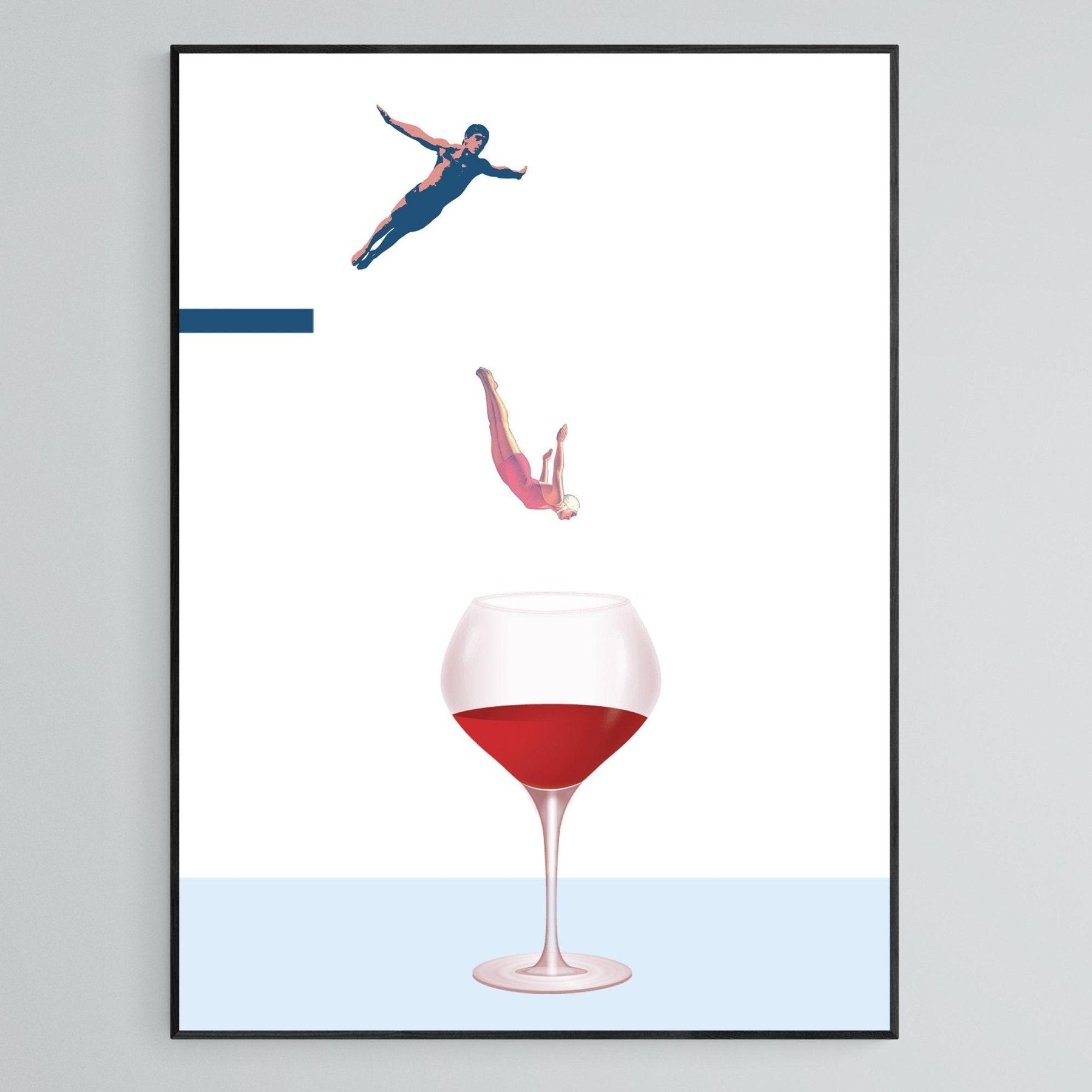 Swimming Wine Art Print - 98typesFUNNY QUOTES