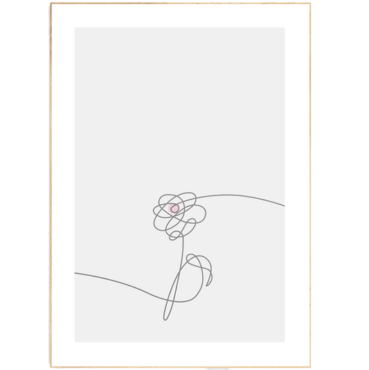 A flower Line Art Print - 98typesLine Art