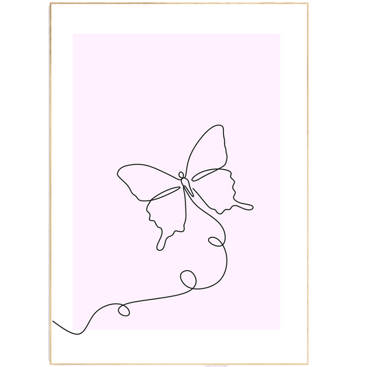 Fly Butterfly Line Art Print - 98typesLine Art