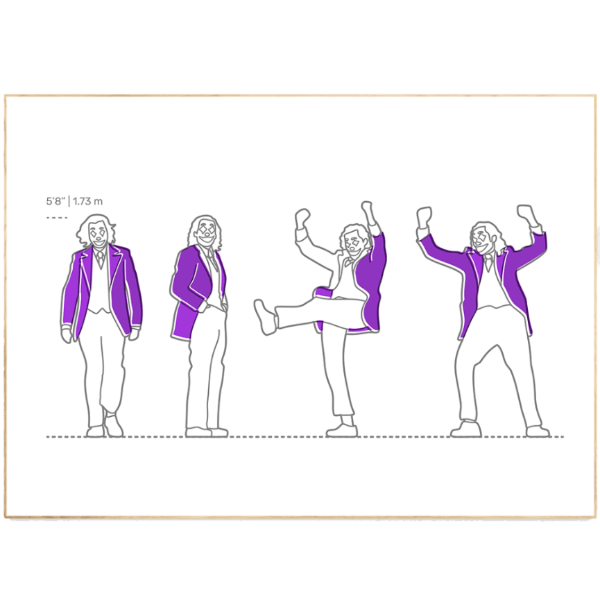 Joker Silhouette Line Art Print - 98typesLine Art