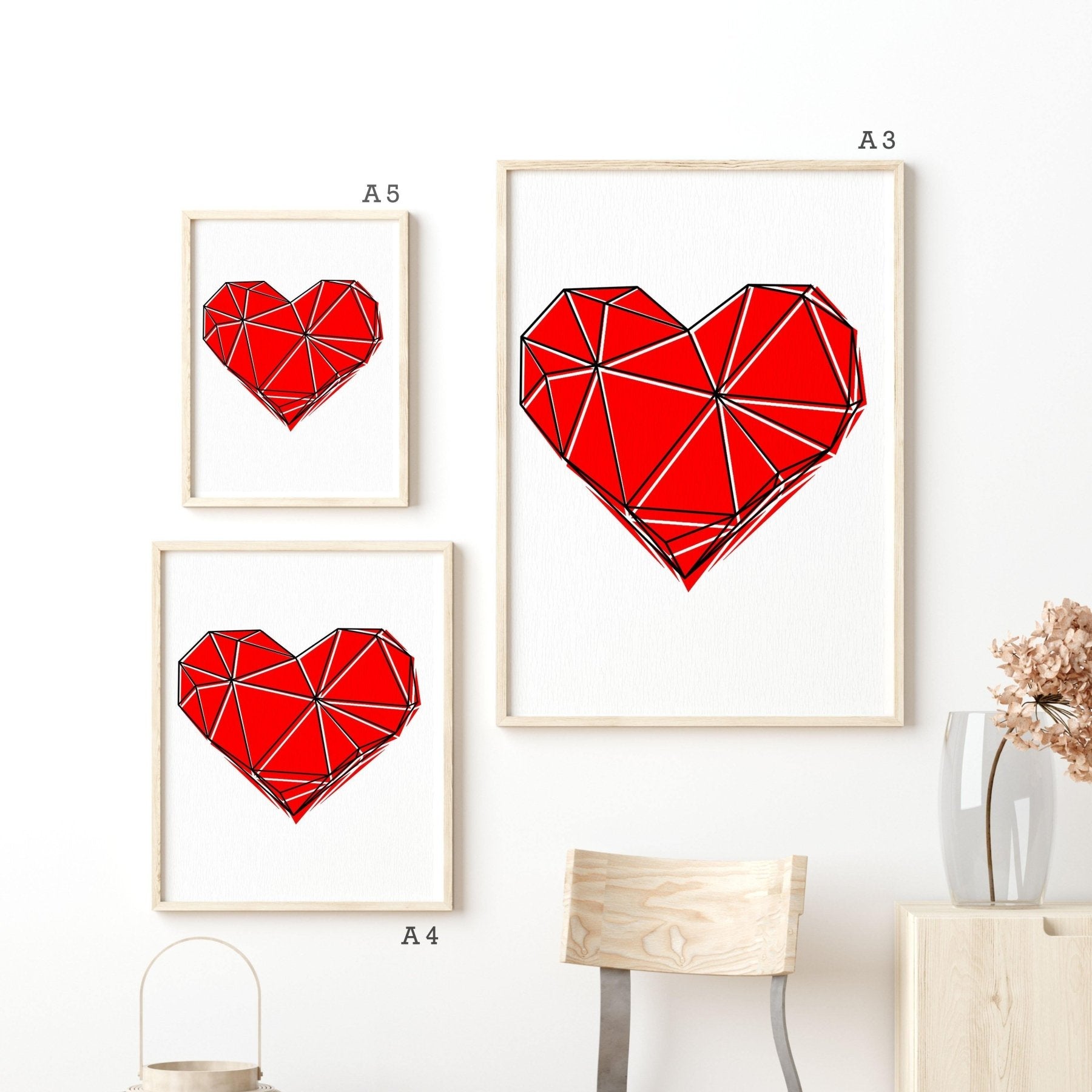 LOVE Line Art Print - 98typesLine Art