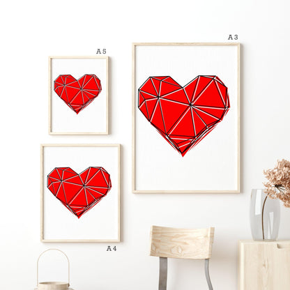 LOVE Line Art Print - 98typesLine Art