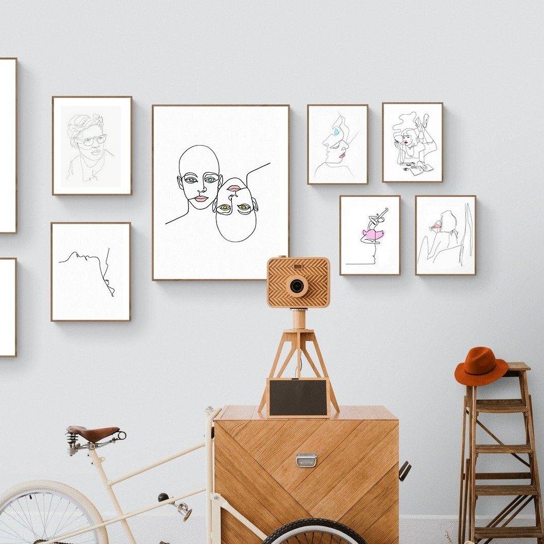 Man with glasses Line Art Print - 98typesLine Art