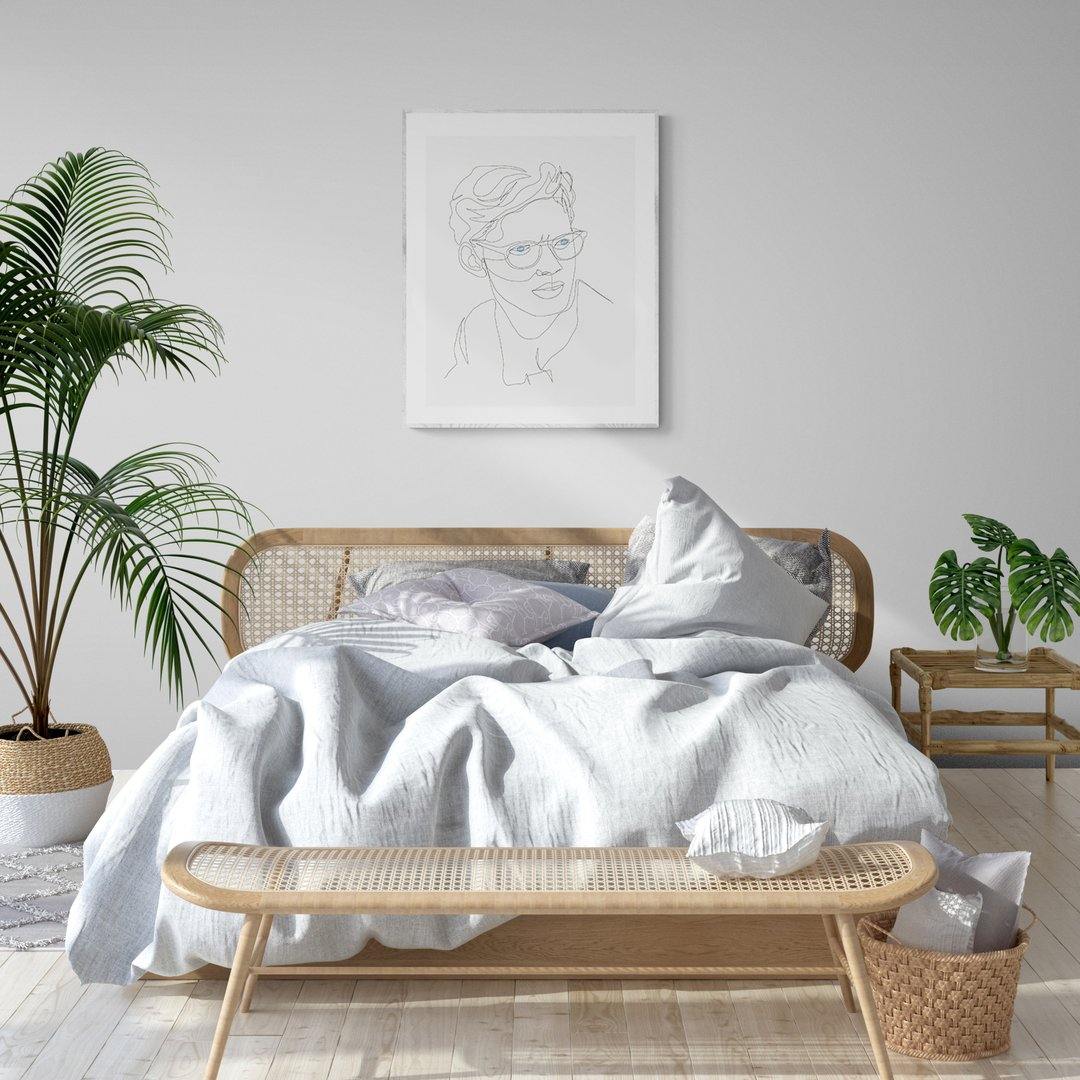 Man with glasses Line Art Print - 98typesLine Art