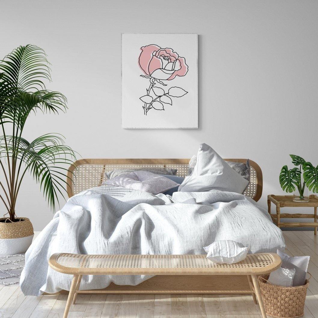 Pink flower Line Art Print - 98typesLine Art