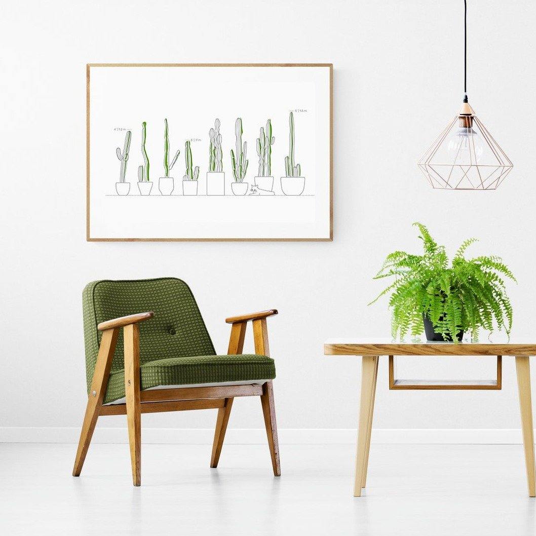 Plants types Line Art Print - 98typesLine Art