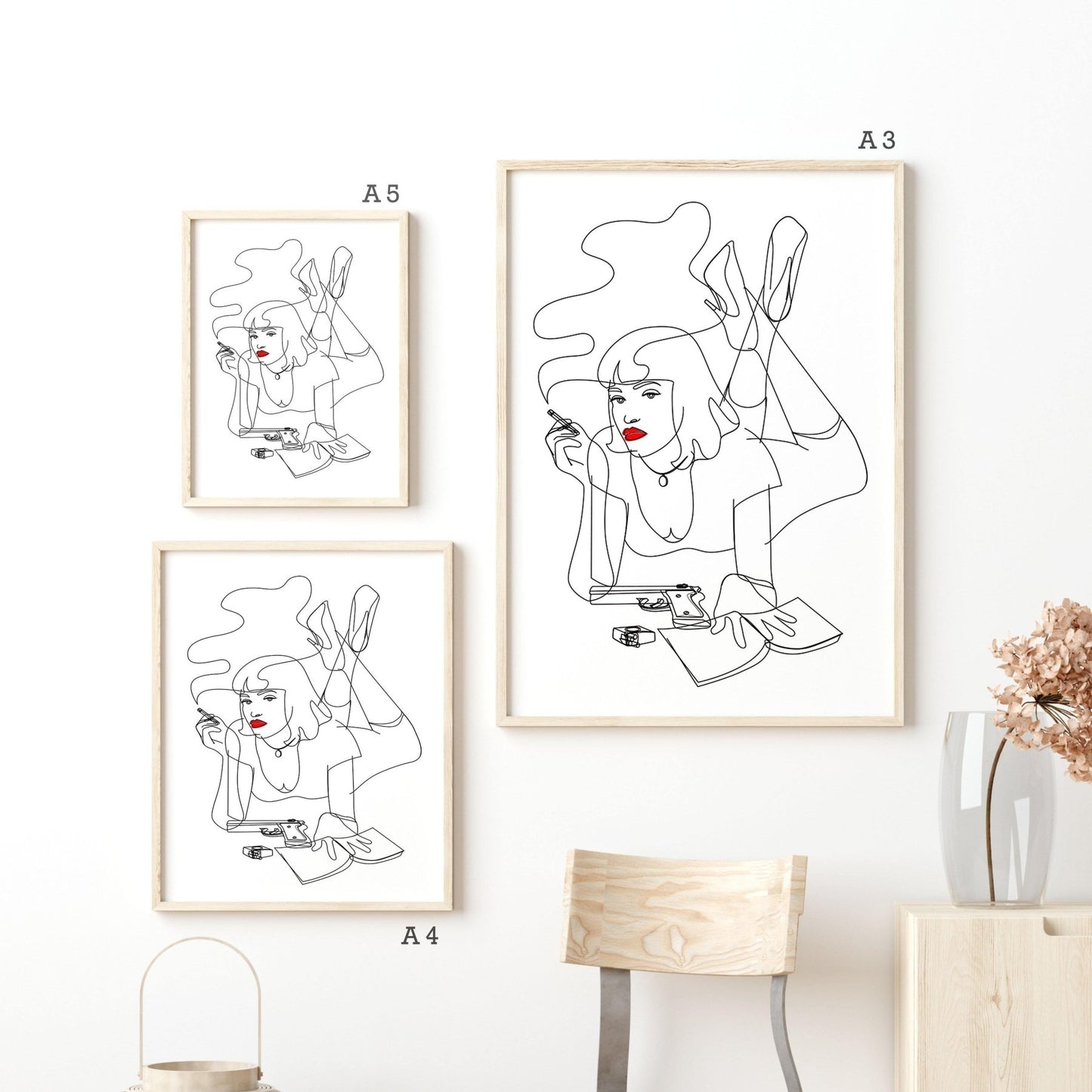 Pulp fiction Line Art Print - 98typesLine Art